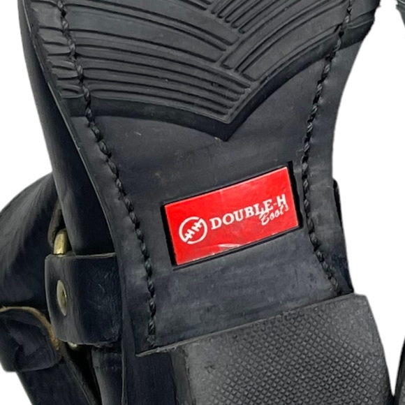 DOUBLE H BOOT CO. LADIES HARNESS 5026 ALMOND TOE SHORT LEATHER MOTORCYCLE BOOTS - Picture 14 of 14